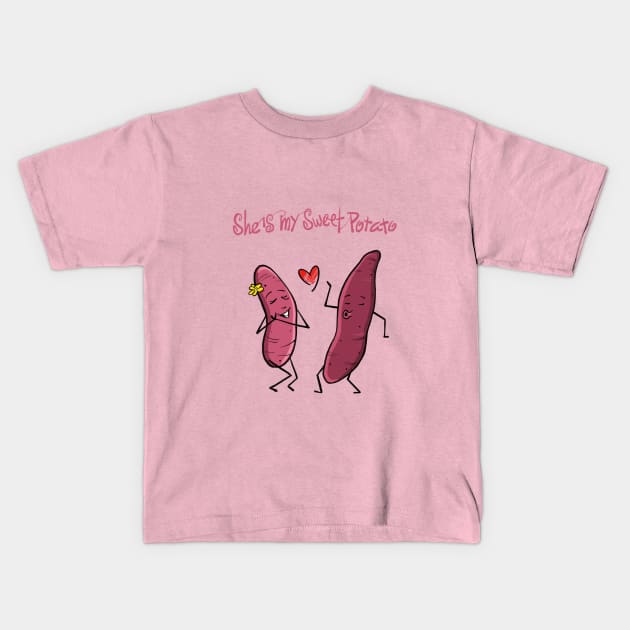 She is my sweet potato Kids T-Shirt by Berthox